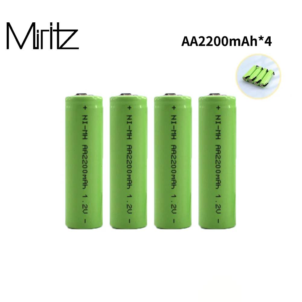 Miritz Rechargeable electric Batteries Ni-MH 1.2V 2200mAh Battery Pack High Capacity Batteries for Toys Remote Control