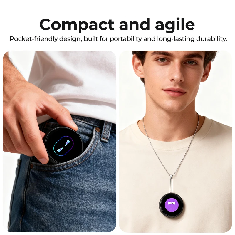 Miritz Ultra-thin Electronic Pocket Translator Instant Professional Portable Magnetic Smart Voice Translation Display Touch Control