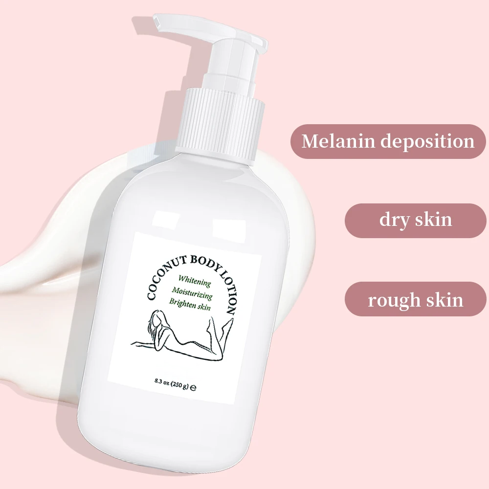GleamPure Skin Care Coconut Oil Body Lotion Whitening Moisturizing skin lotion Brightening Collagen Hyaluronic Acid Retinol Remove Melanin
