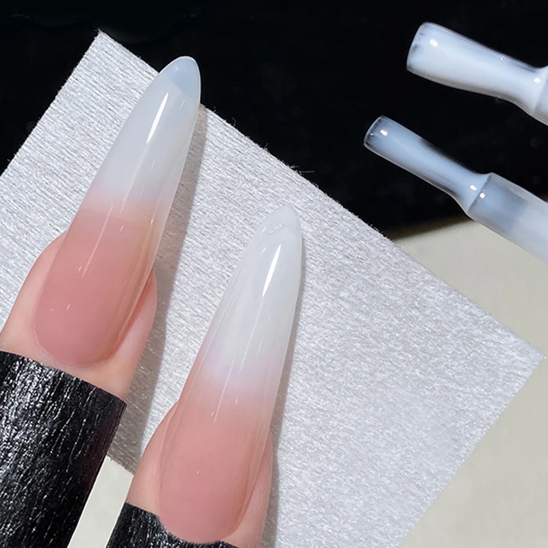 GLEAMORE 10ml Milky Jelly White Gel Nail Varnish Translucent Semi Permanent Soak Off UV LED Gel Varnish Manicure Nail Art
