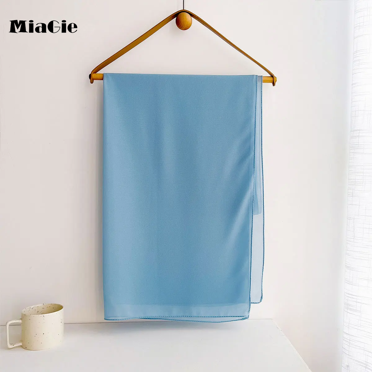 MiaGie Women Chiffon Scarf Premium Chiffon Plain Maxi Wrap Femme Solid Color Scarfs