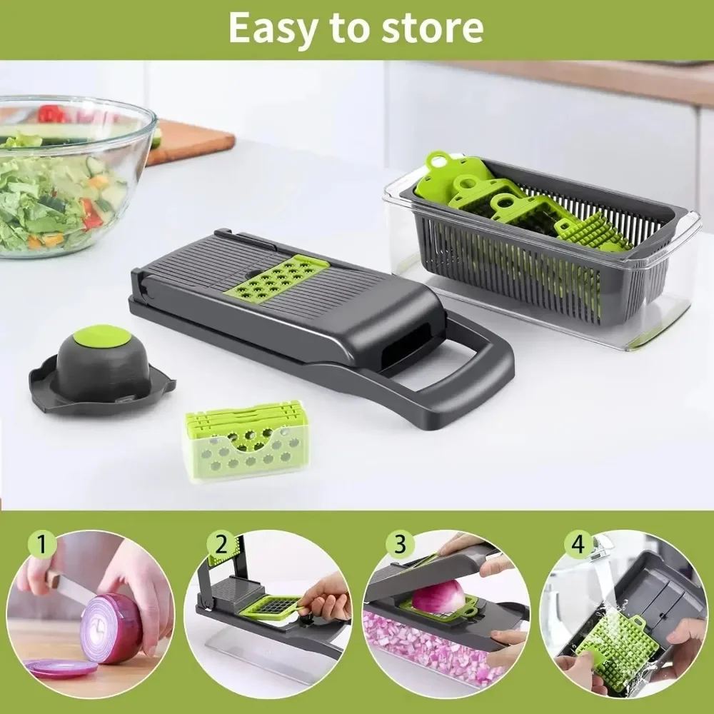 Lonpex Multifunctional Vegetable Chopper Handle Food Grate Food Chopper Vegetable Slicer Dicer Cut Kitchen Items