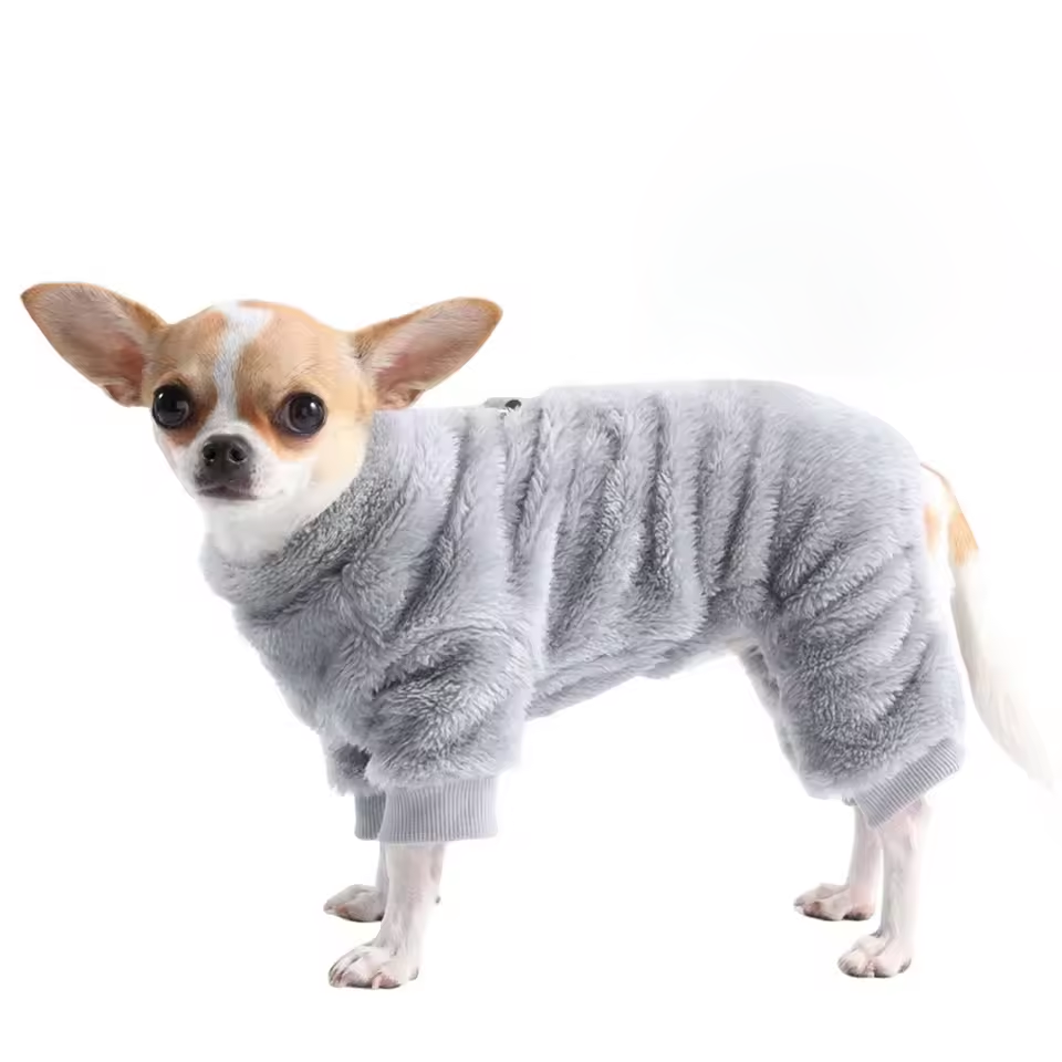 Purrlia Winter Warm Pet Clothes Soft Flannel Dog Jumpsuit Puppy Cats Four Legs Jacket Coat for Small Medium Dogs