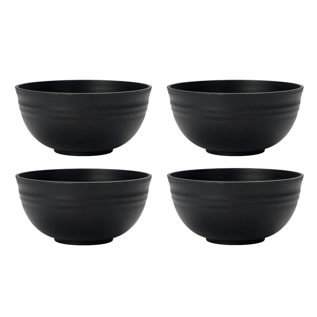 imarku 4pcs Black grain bowl Reusable household plastic dinner bowl can hold food dessert grain outdoor camping bowl