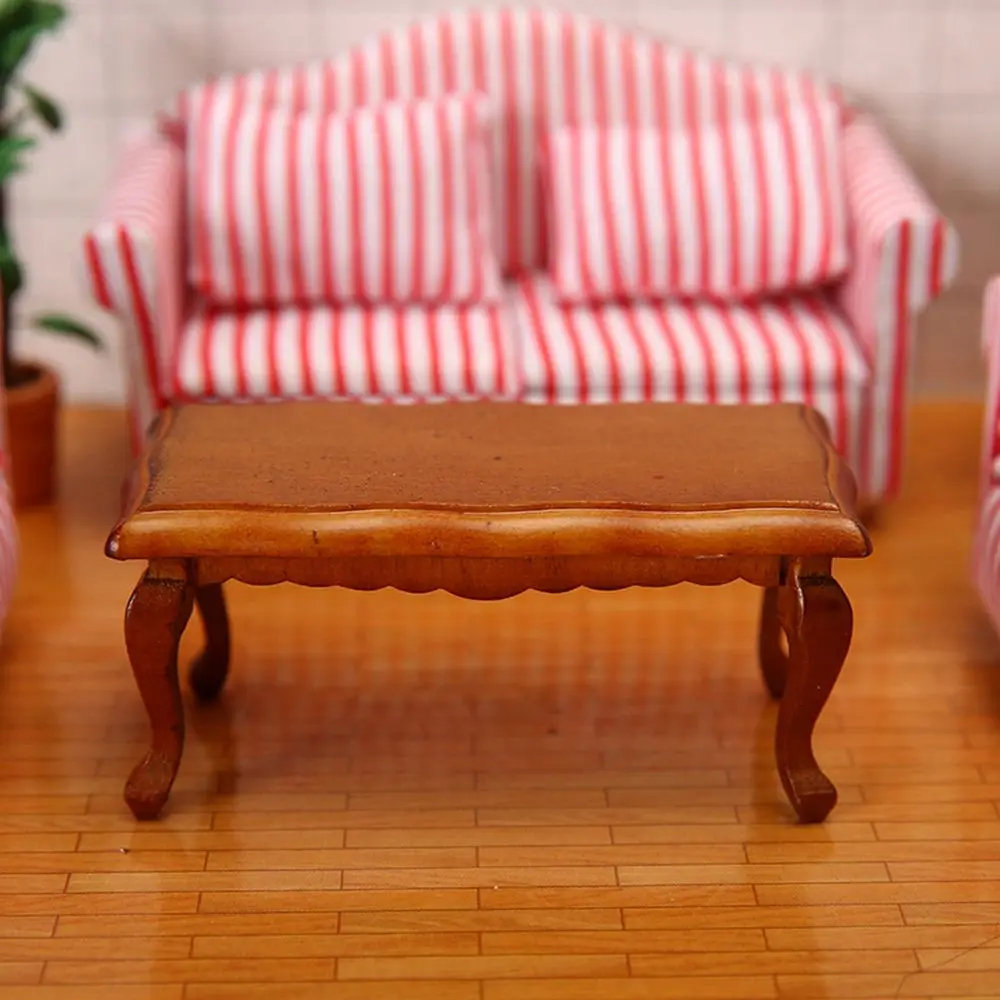 VIVORA 1/12 Dollhouse Miniature Mini Wooden Table Coffee Table Simulation End Table Furniture Toys for Doll House Furnishings