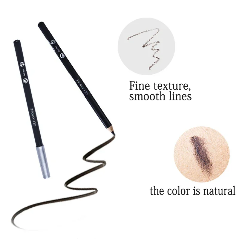 GLEAMORE Black Eyeliner Pencils Professional Makeup Eyebrow Pencil Waterproof Lasting Smooth Pen Beauty Tool Accessories Cosmetic Pencils