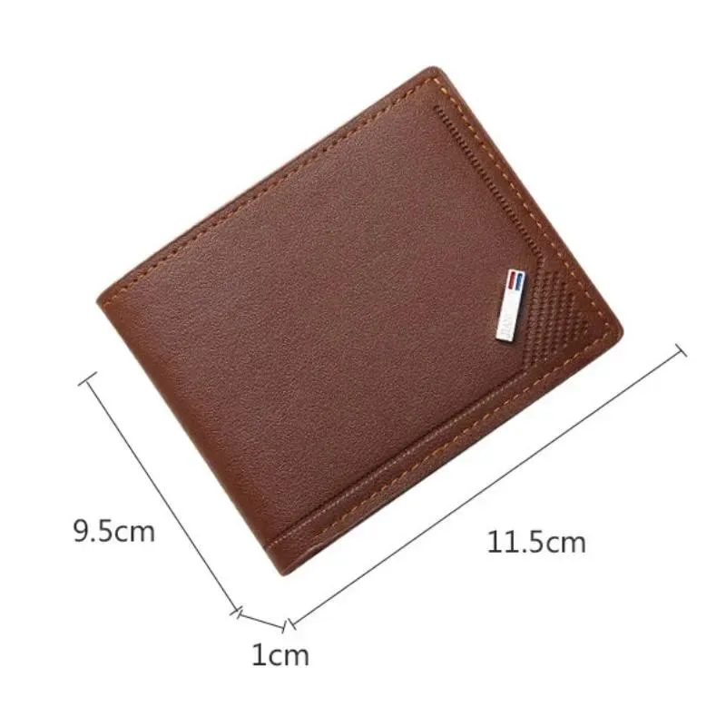 zoogo Men's Short Frosted Leather Wallet Multi-Slot Coin Pocket Holder Men's Purses