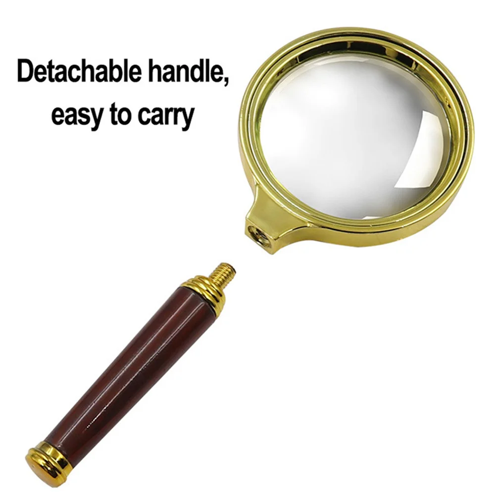 HJT 10X Handheld Magnifying Glass Handle Magnifier Lens For Science Seniors Reading Book