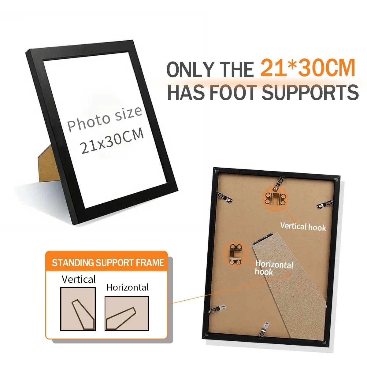 JINGOYUE 21x30cm Black Photo Frame Hung on Wall Photo Frame Poster Certificate Canvas Canvas Display Frame Picture Decor Picture frames
