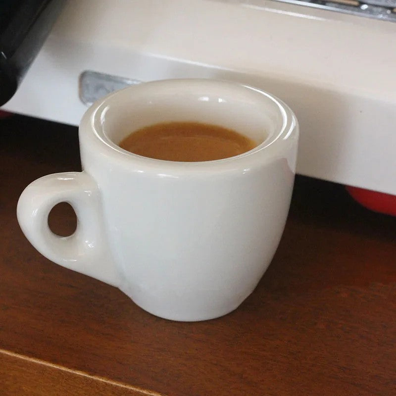 HUAERSICO 50ML Ceramic Espresso Cups with Thick Design for Single Cup 9mm Cup Wall