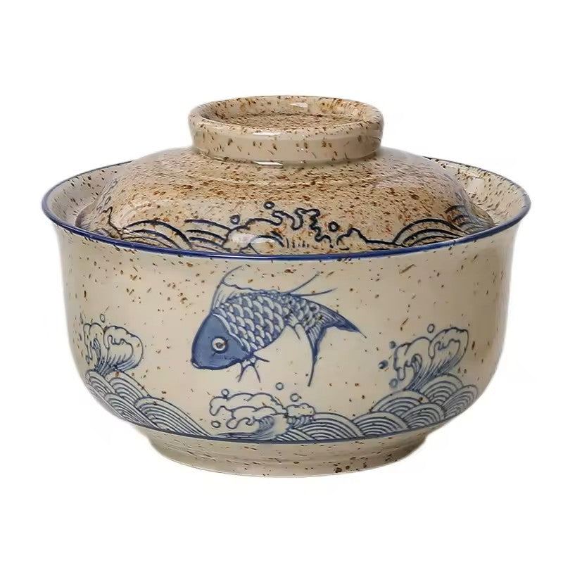 6.5inch Bowl With Lid Ceramic Bowl For Soup Rice Noodle And Porridge Kitchen Tableware
