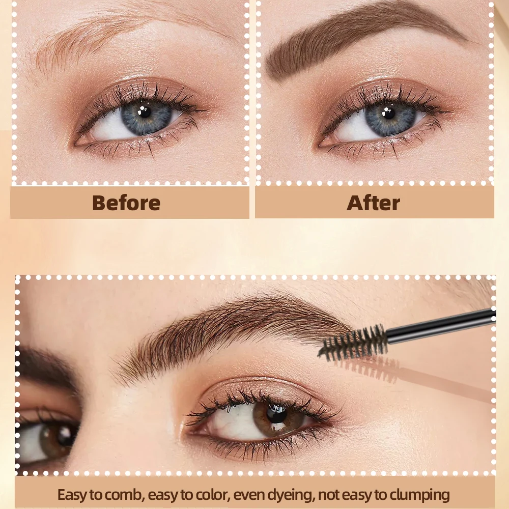 GLEAMORE Long Lasting Waterproof Eyebrow Mascara Cream Eye Brow Shadow Makeup Beauty Comstics Tools With Brush Dye Eyebrow Gel