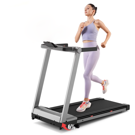 Plidesk Foldable Incline Home Treadmill Walking Pad with Handle Bar Holder Touch Screen Smart App Data Monitoring
