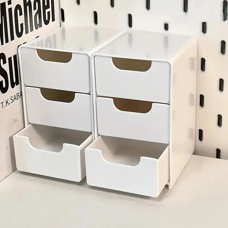 PurrSpace 3-Tier plastic boxes Organizer with Drawers Multifunctional Countertop Storage for Office Supplies