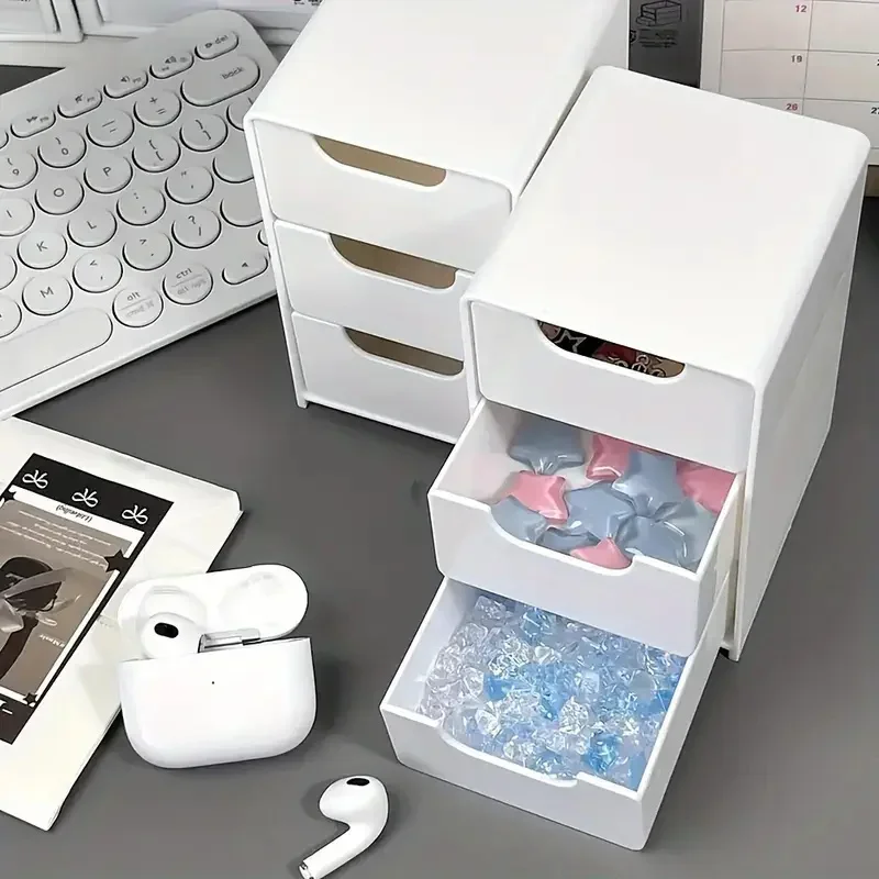 PurrSpace 3-Tier plastic boxes Organizer with Drawers Multifunctional Countertop Storage for Office Supplies