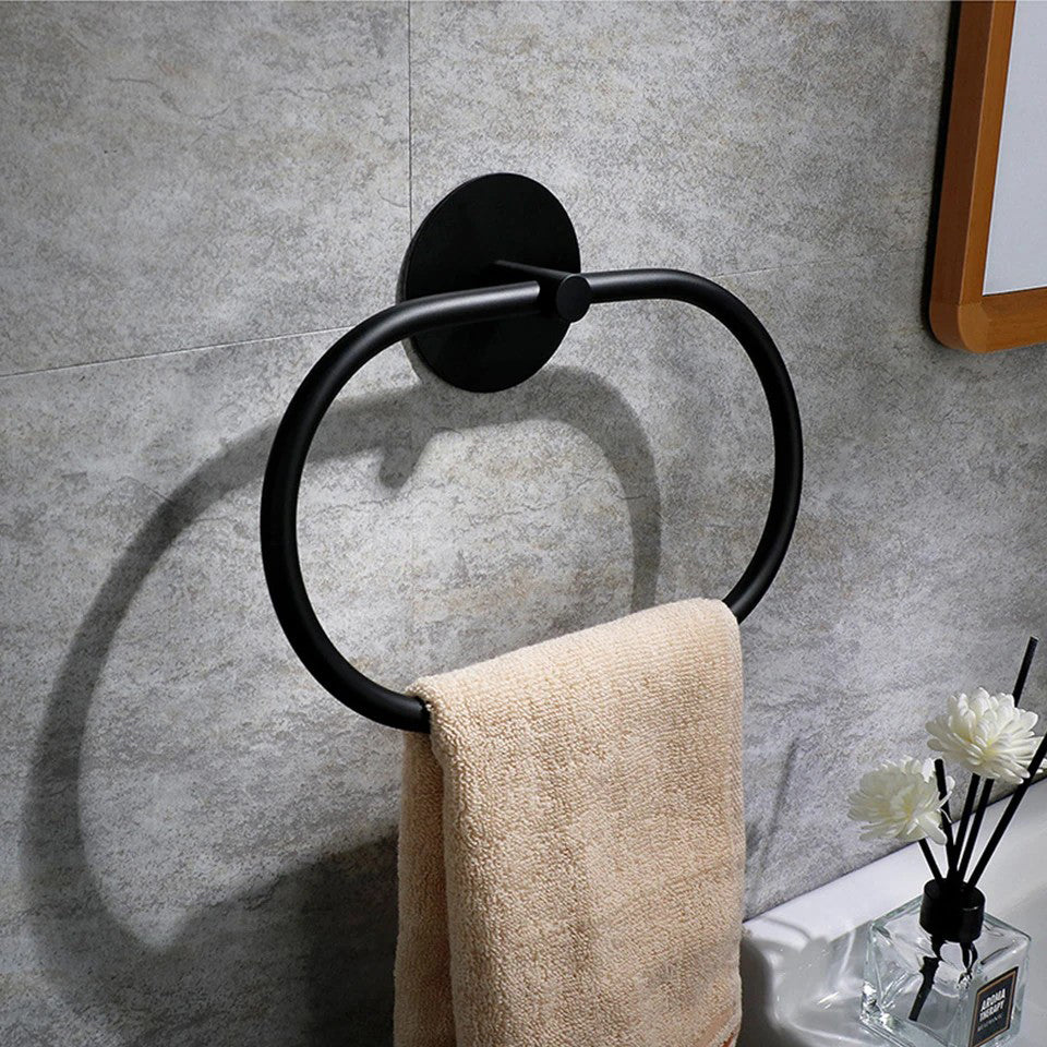 XCYUN Bathroom Stainless Steel Towel Ring Self-Adhesive Towel Hooks Ring Rail Bars Hanging Racks Kitchen Bathroom Storage Accessories Towel hooks of metal